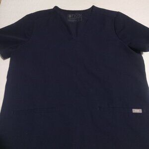 FIGS Women's Casma 3 Pocket Navy Scrub Top Size M FW1100